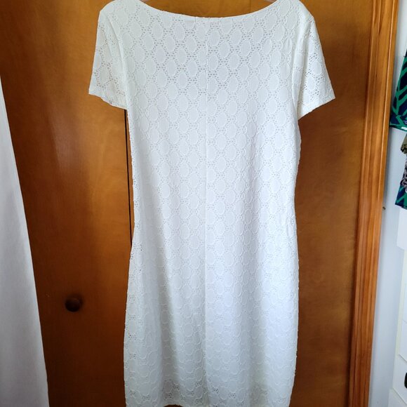NEW Isaac Mizrahi QVC Dress XL White eyelet lace lined short sleeves SUMMER NWT - Picture 14 of 14